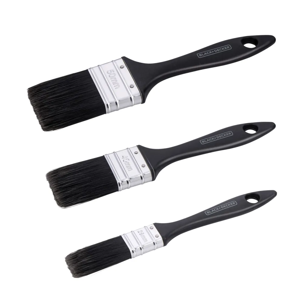 Pinsel Set Flachpinsel 3-teilig schwarz