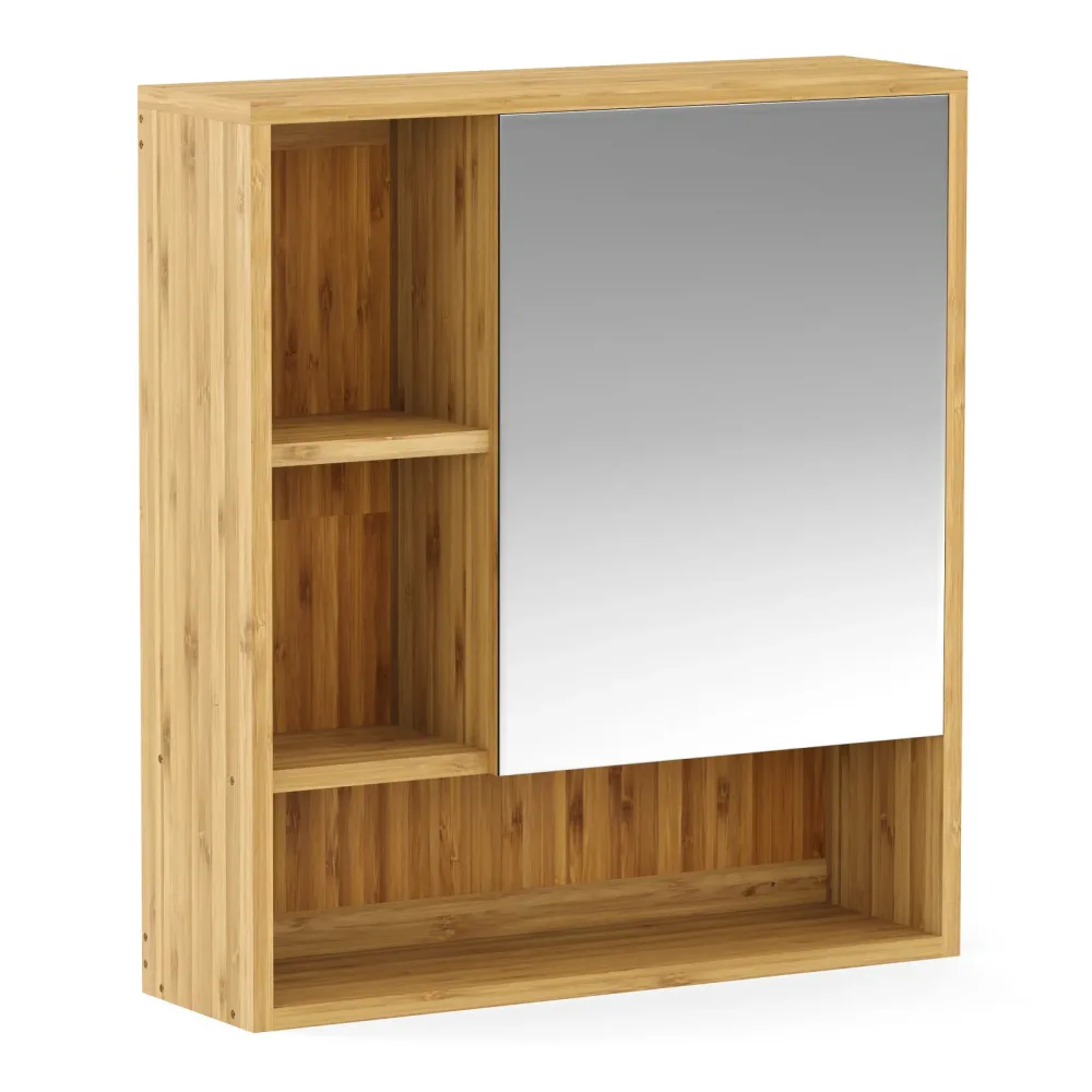 Spiegelschrank Badezimmer Bambus AURA 56 x 16 x 61 cm natur