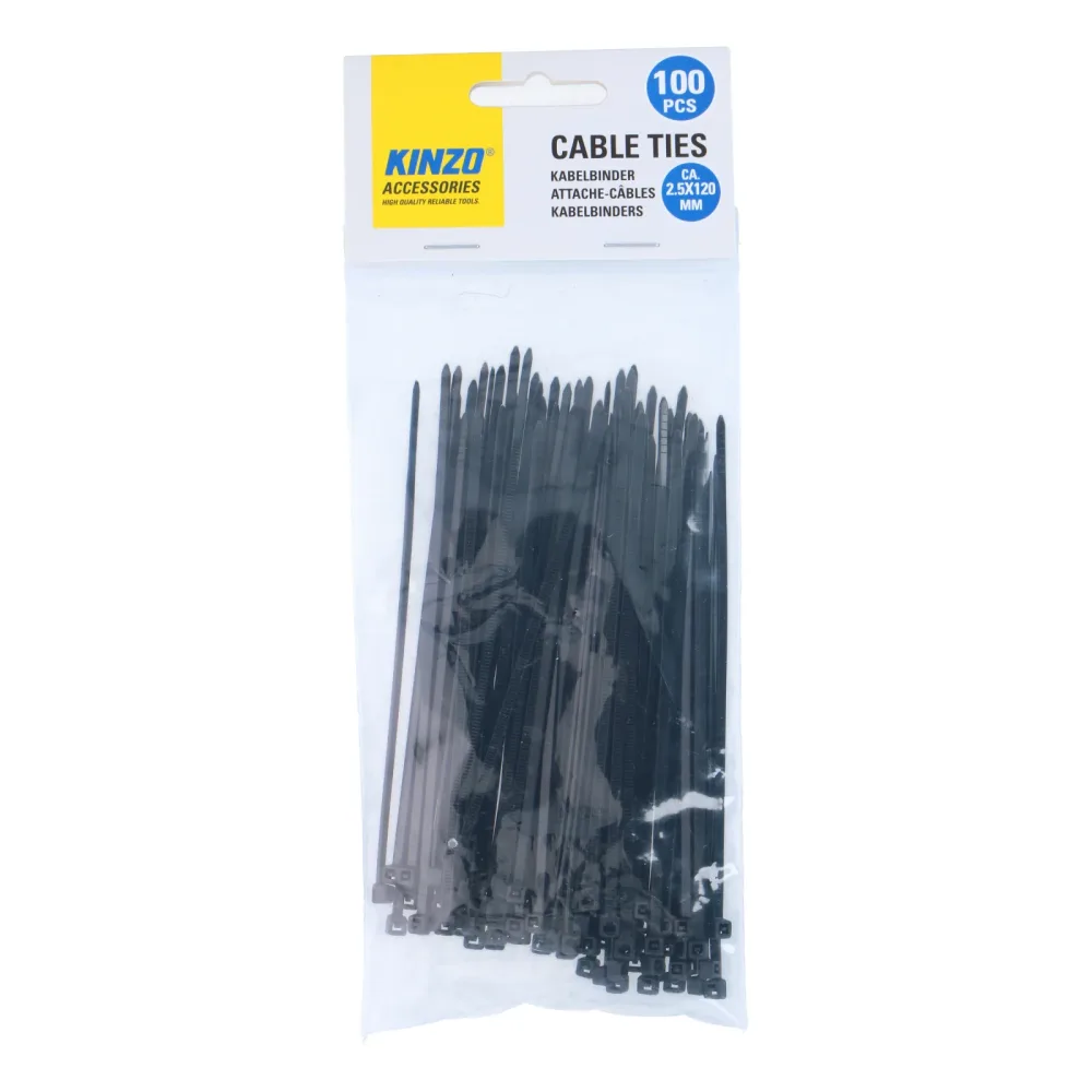 Kabelbinder Set 12 cm schwarz 100 Stk.