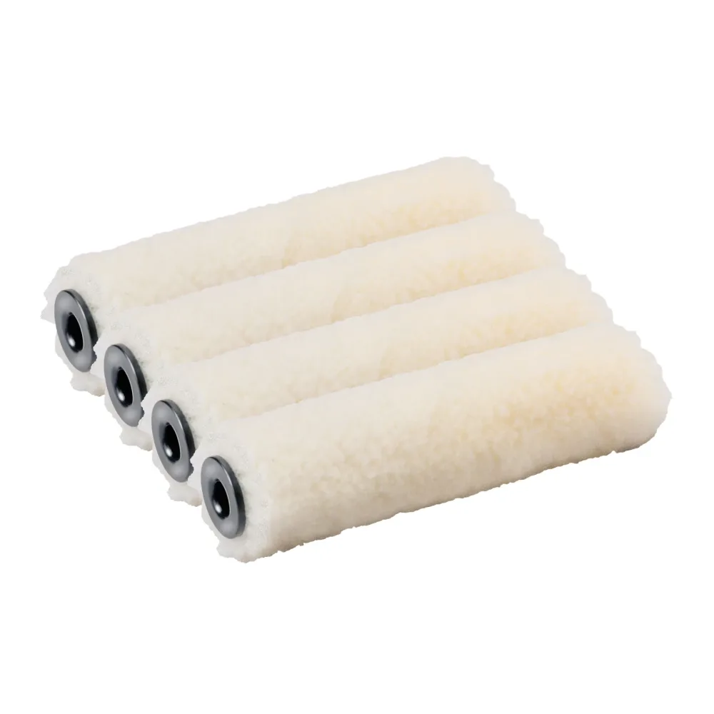 Farbroller Wolle 10 cm 4er Set weiss
