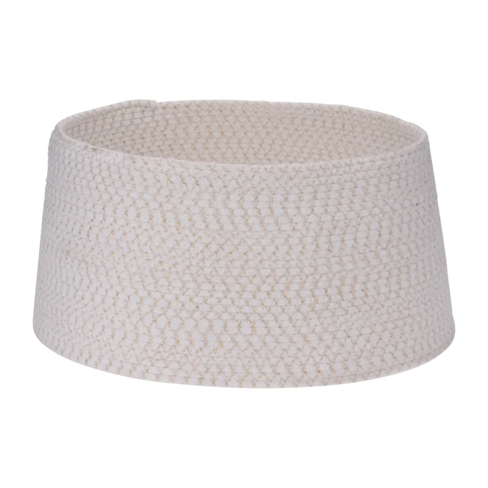 Weihnachtsbaumrock rund 57 cm weiss/gold