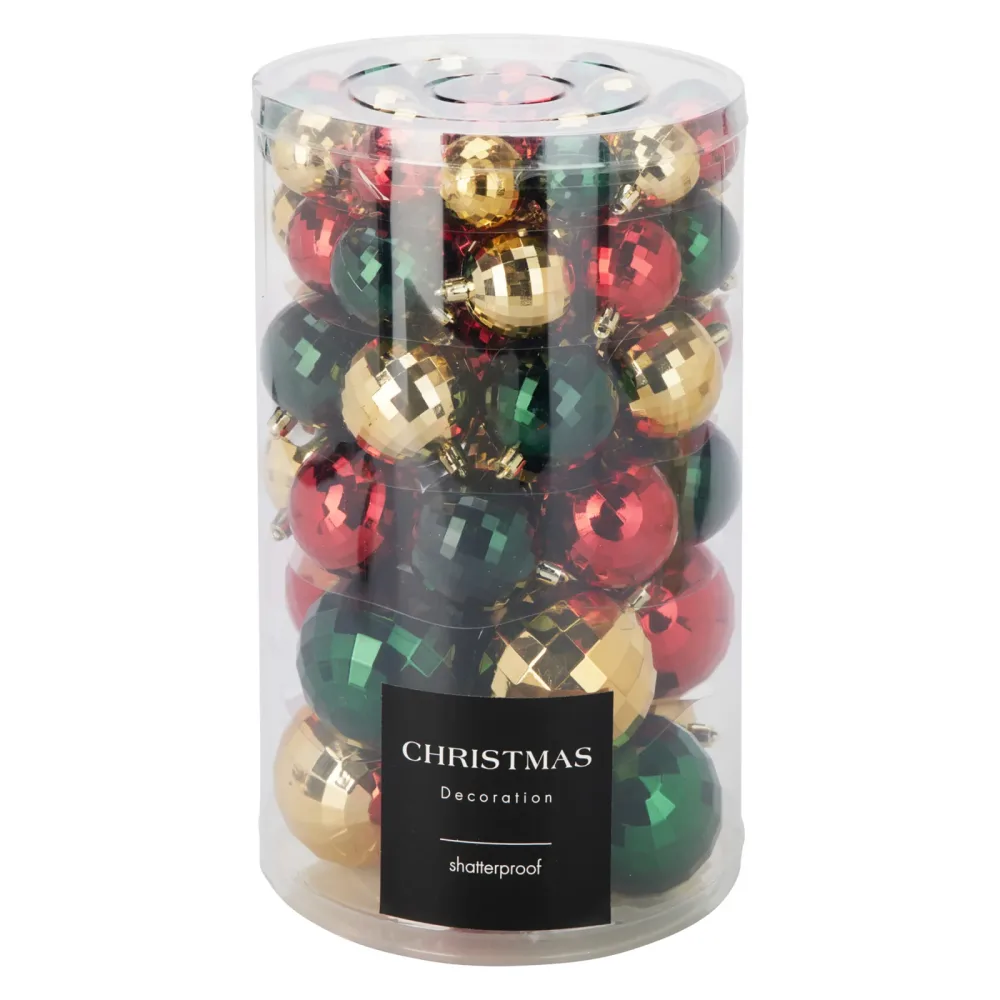 Weihnachtskugel Set 64-teilig bunt