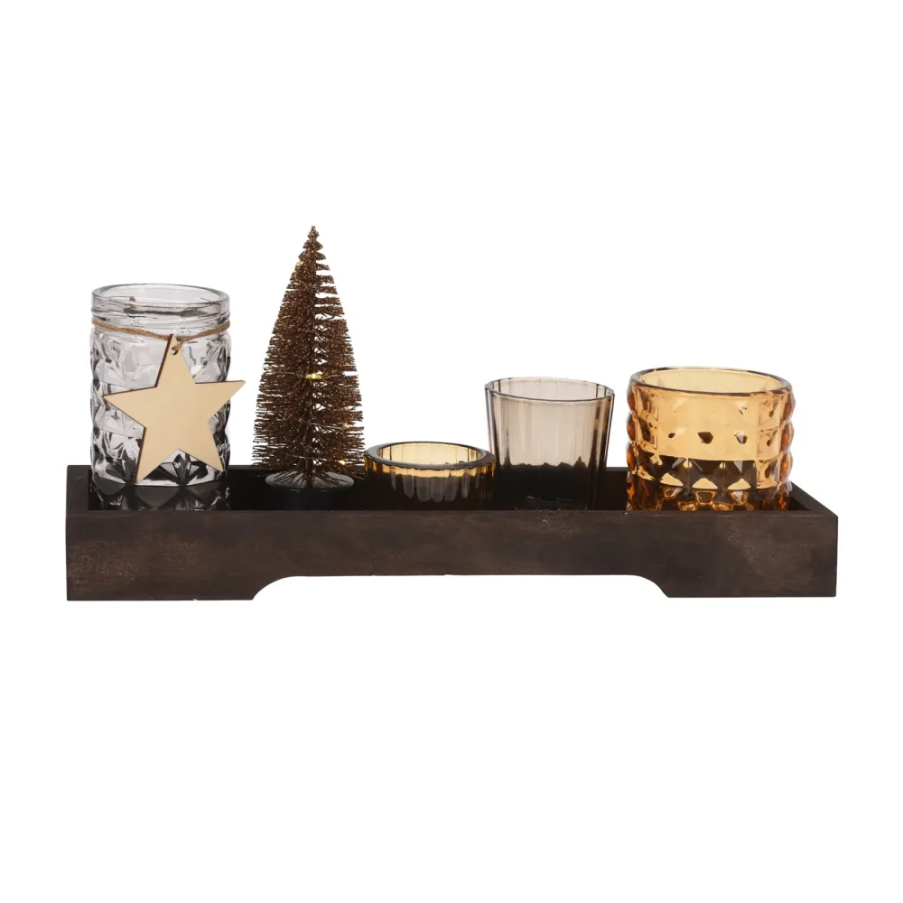 Teelichthalter Set Weihnachtsdeko 6-teilig