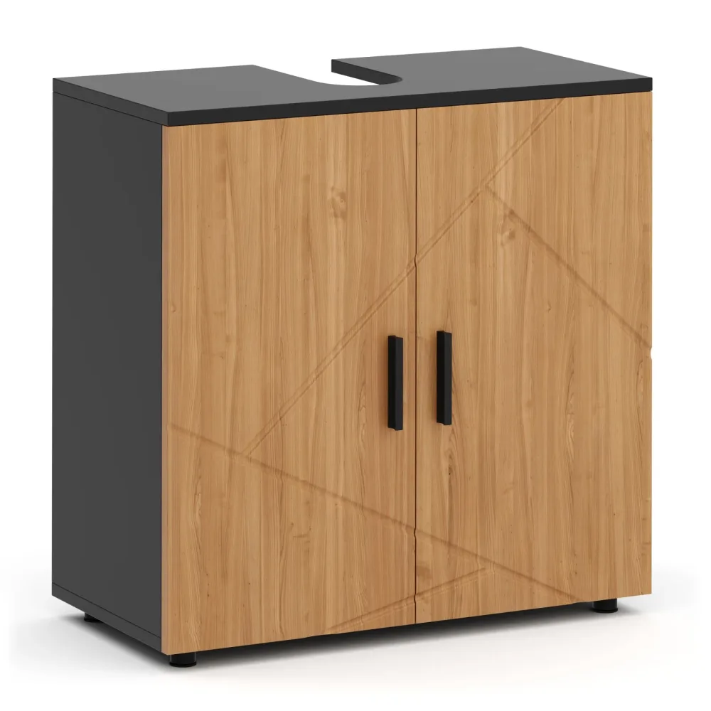 Waschbeckenunterschrank AQUALIA 60 x 30 x 60 cm braun/schwarz