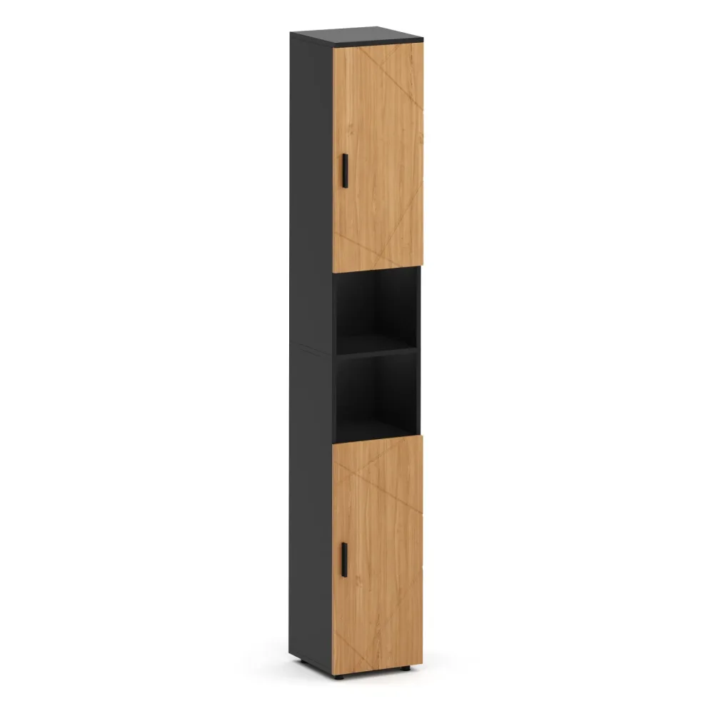 Badezimmerschrank AQUALIA 30 x 30 x 190 cm braun/schwarz