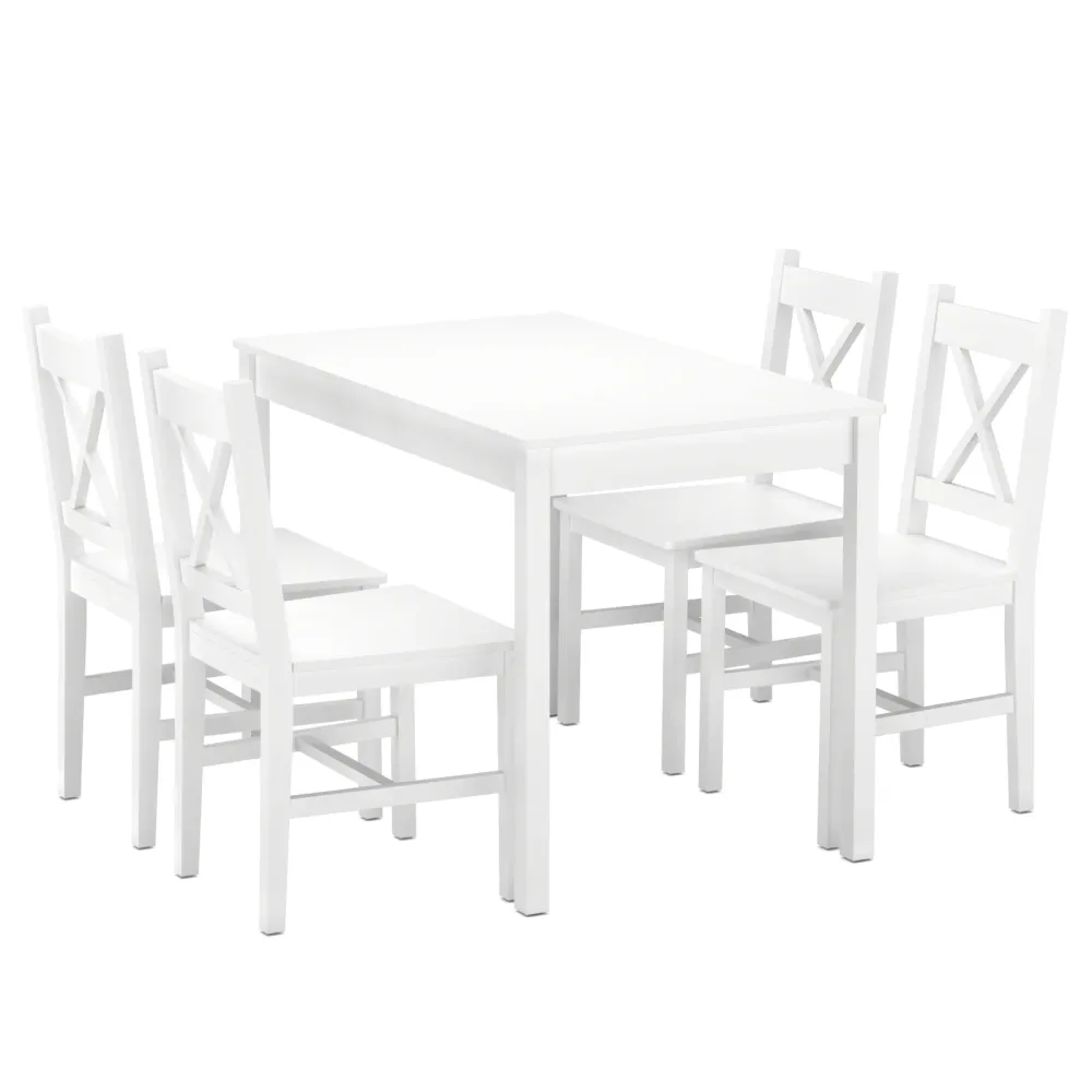 Essgruppe Holz LINDSAY 5-teilig weiss