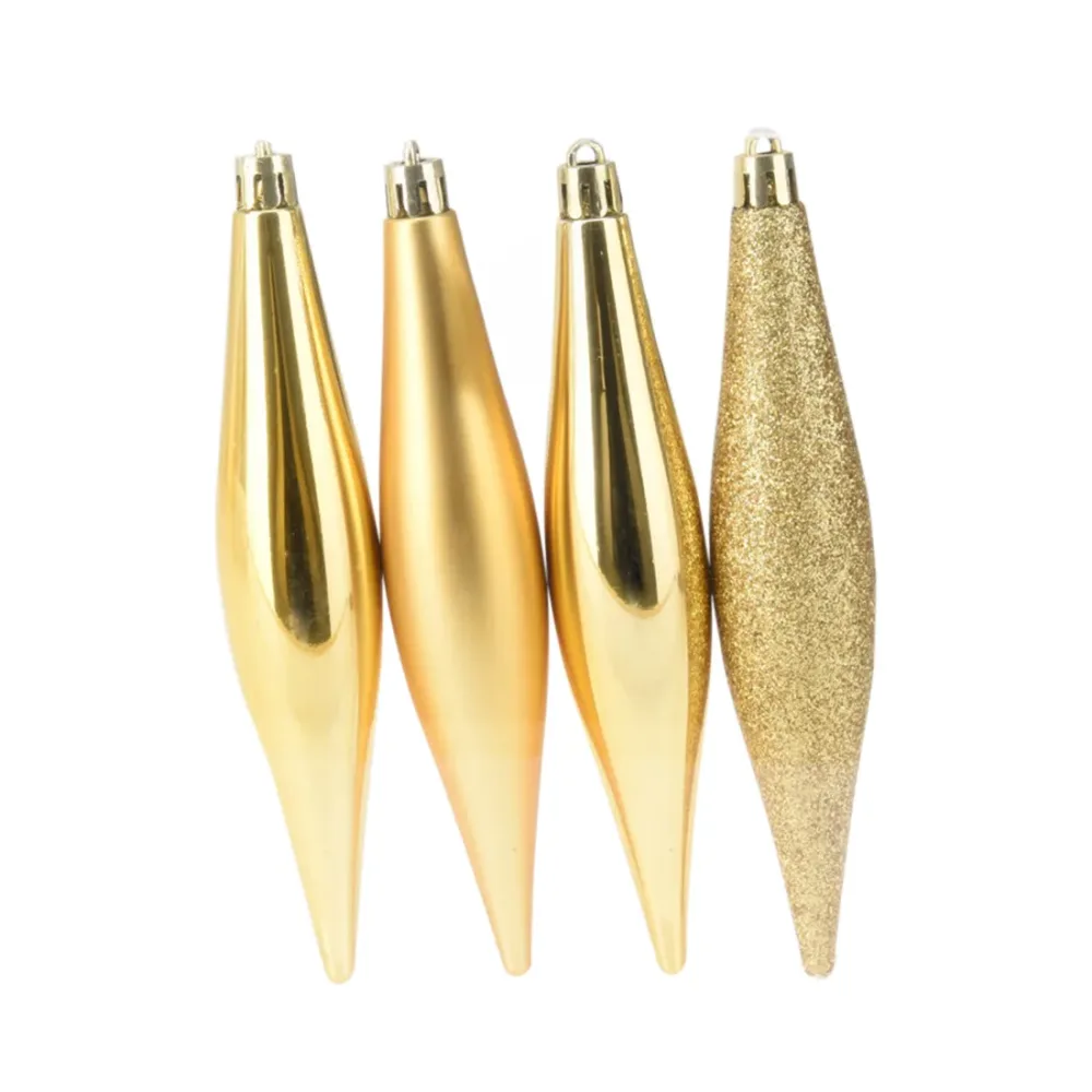 Christbaumschmuck Zapfen Set 15 cm 4-teilig gold