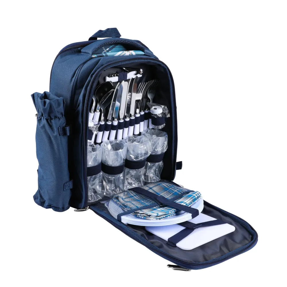 Picknick Rucksack Set für 4 Personen LARS blau