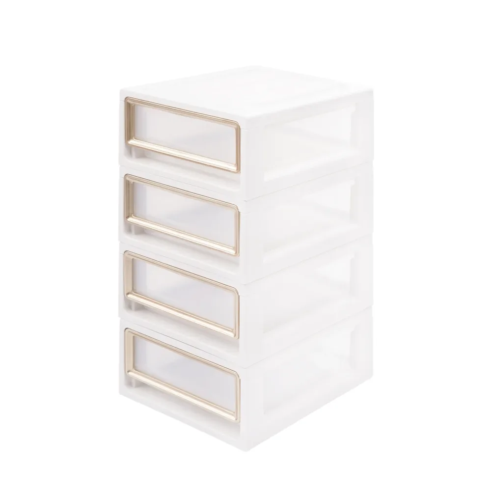 Aufbewahrungsbox 28 x 19 x 10 cm 4er Set weiss