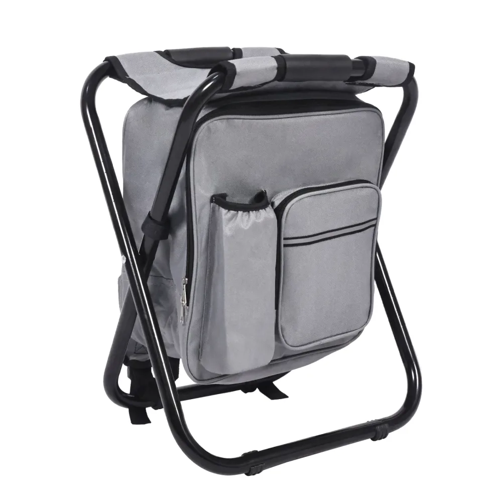 Campinghocker klappbar mit Tasche grau