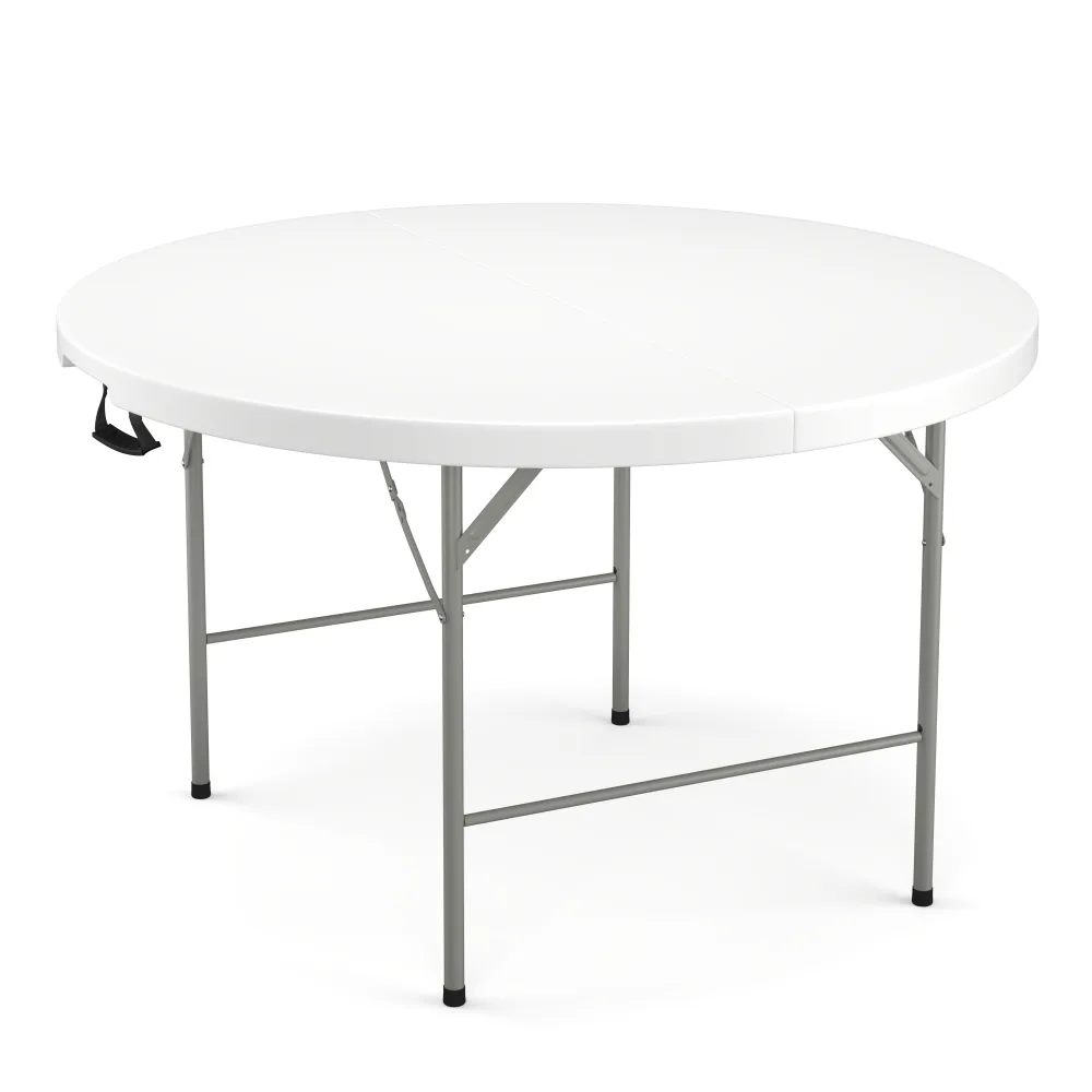 Campingtisch klappbar rund 122 x 74 cm weiss
