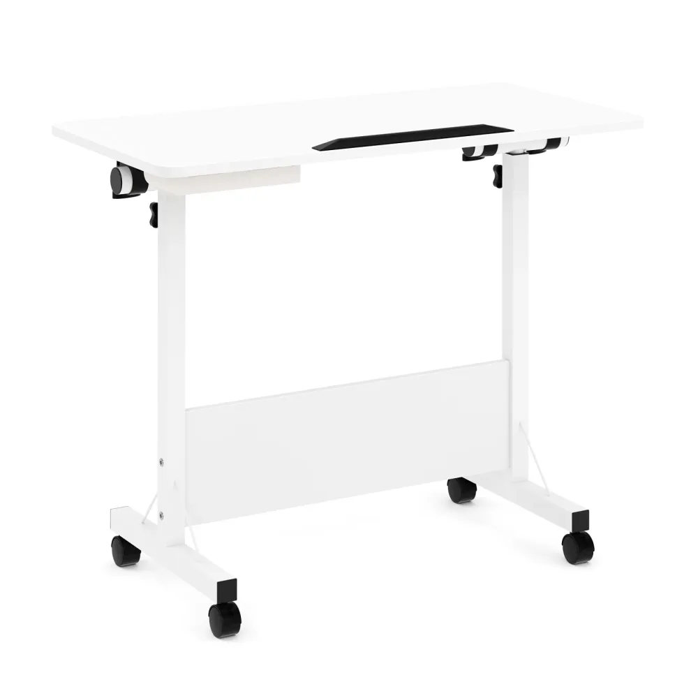 Laptoptisch DEREK klappbar auf Rollen 80 x 40 x 65 - 88 cm weiss