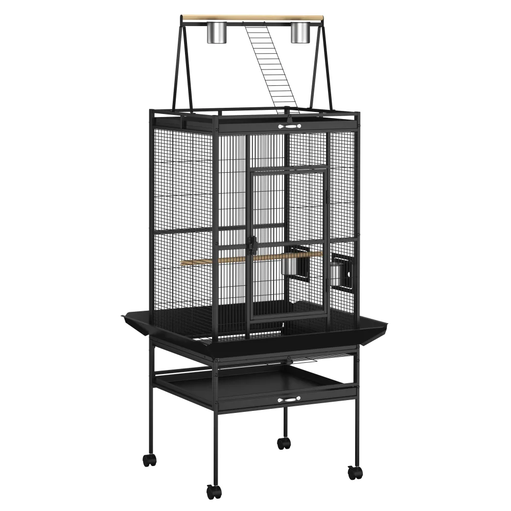 Vogelkäfig 81 x 77 x 174 cm schwarz