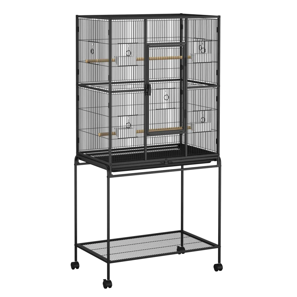 Vogelkäfig 79 x 46 x 159 cm schwarz