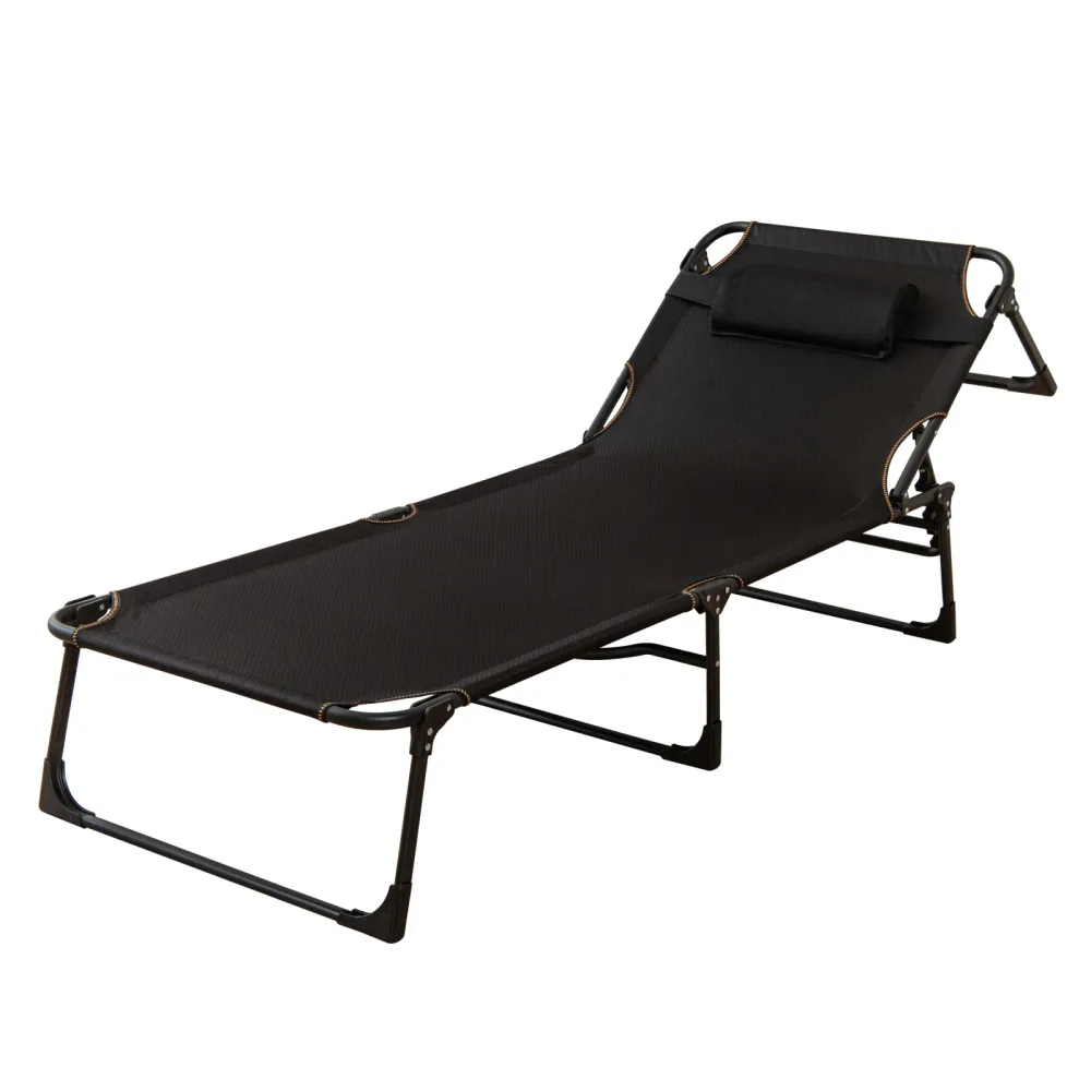 Campingbett klappbar FRAK 190 x 68 x 30 cm schwarz