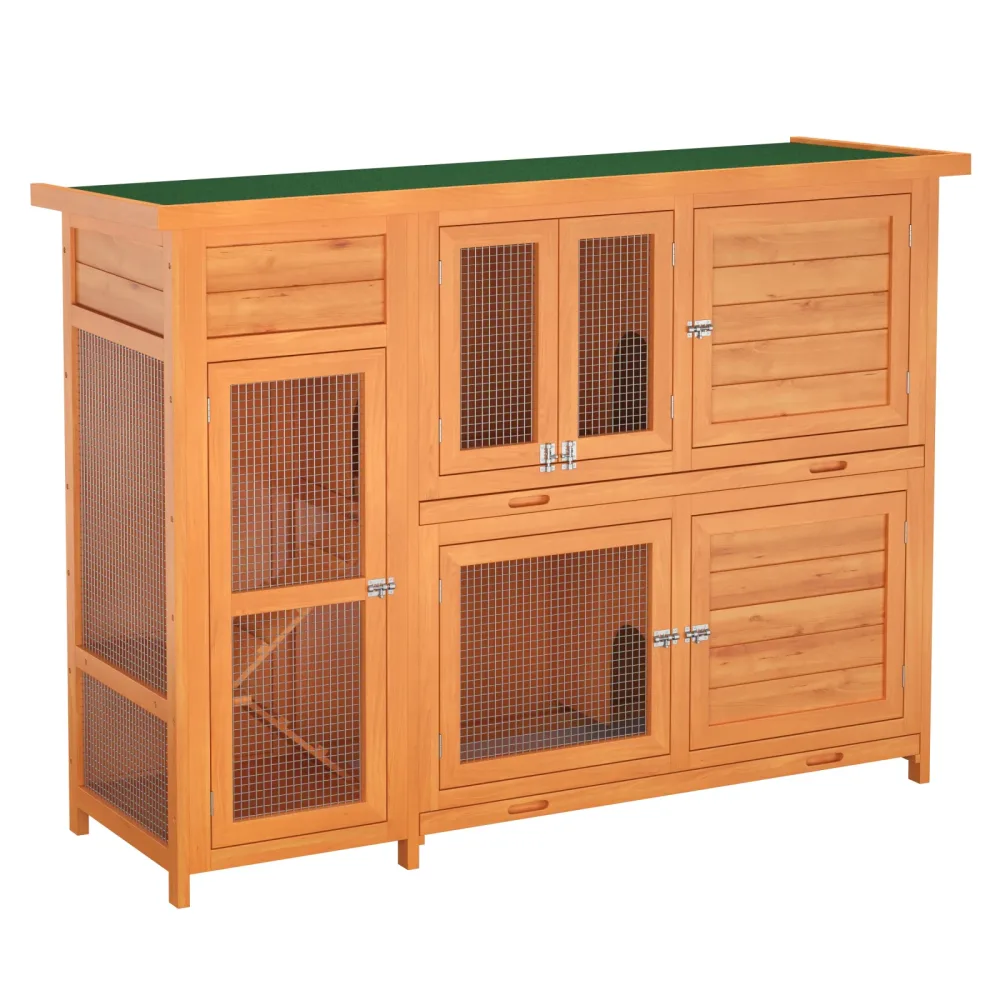Kaninchenstall Holz BUNLO 145 x 52 x 107 cm