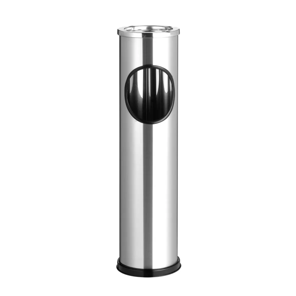 Abfalleimer mit Aschenbecher Edelstahl 10L