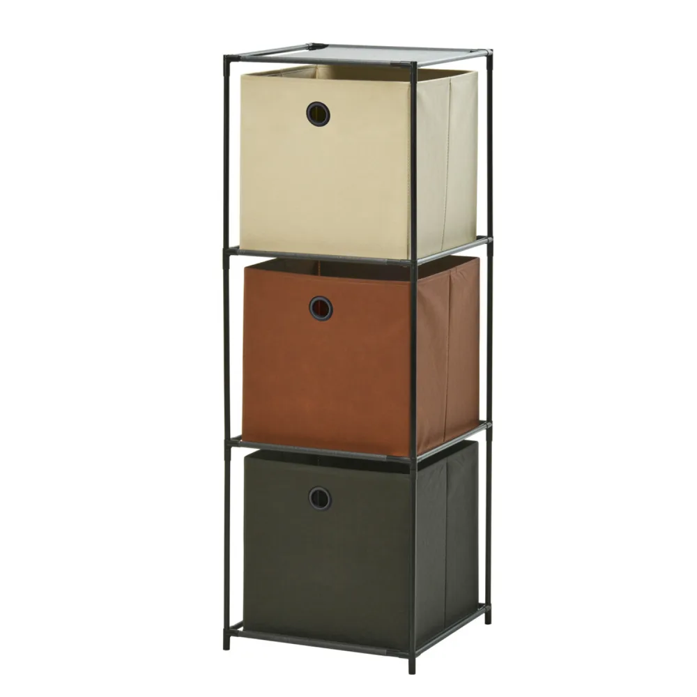 Regal Metall mit Aufbewahrungsboxen 35 x 35 x 102 cm