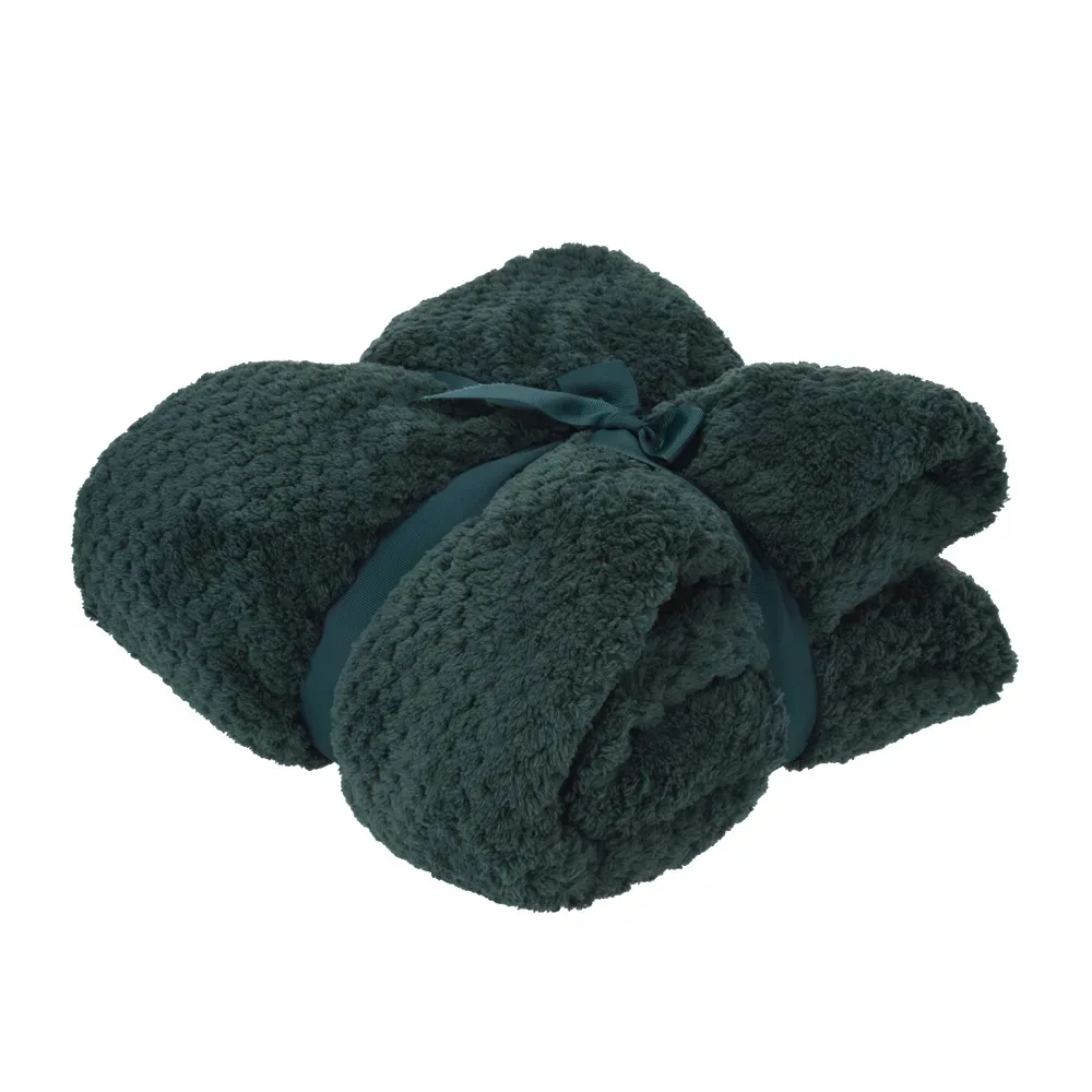 Kuscheldecke Fleece 130 x 170 cm dunkelgrün