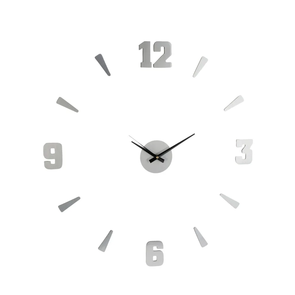 Wanduhr Aufkleber silber/schwarz