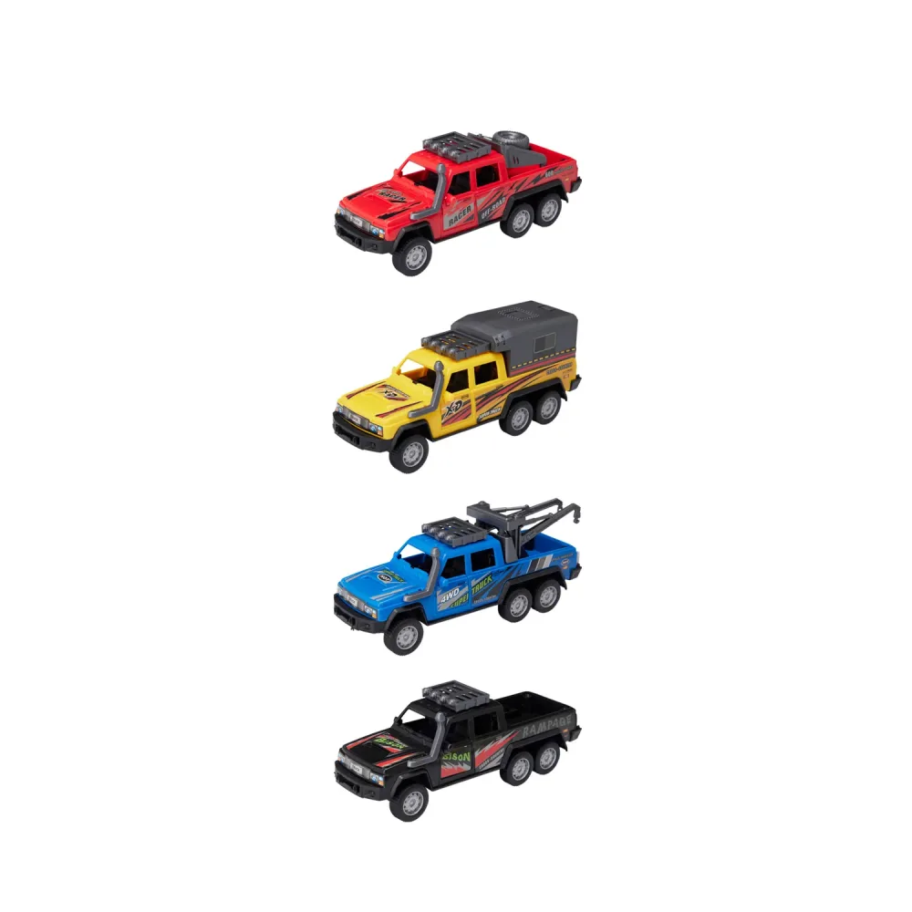Spielzeugauto Set Pick-Up 4-teilig bunt