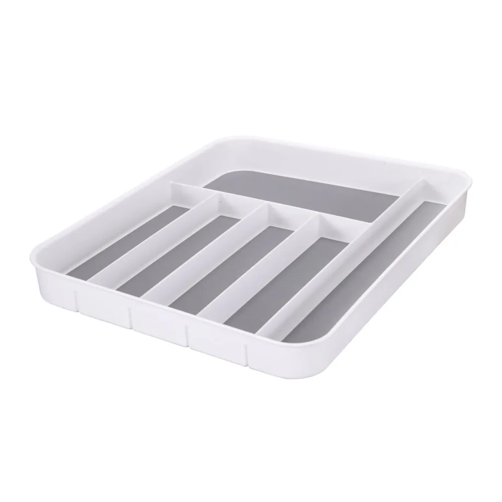 Besteckeinsatz 6-Fächer 41 x 33 x 4.5 cm weiss/grau