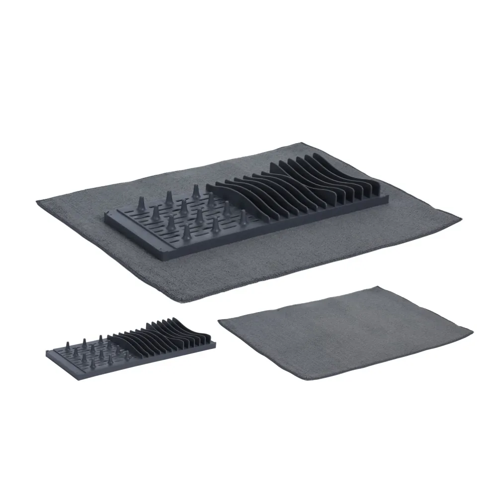 Abtropfgestell mit Matte 40 x 16 cm grau