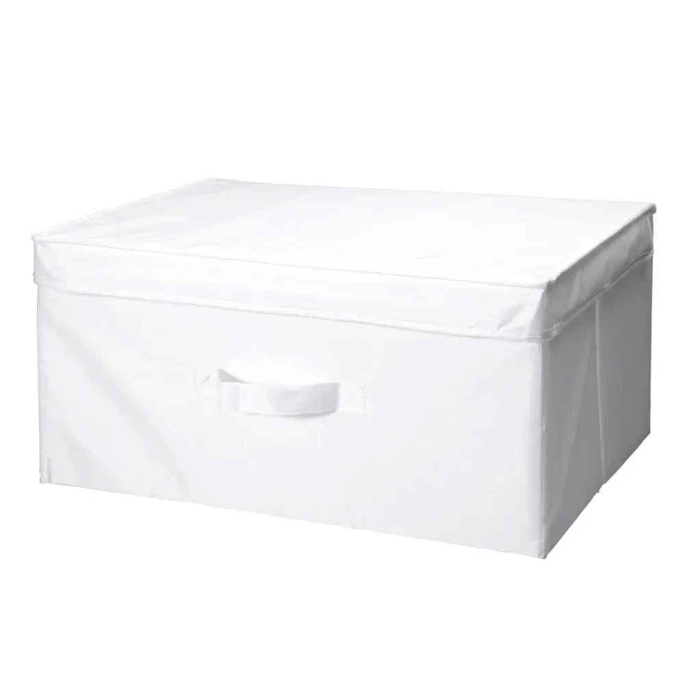Aufbewahrungsbox mit Deckel 44 x 33 x 21 cm weiss