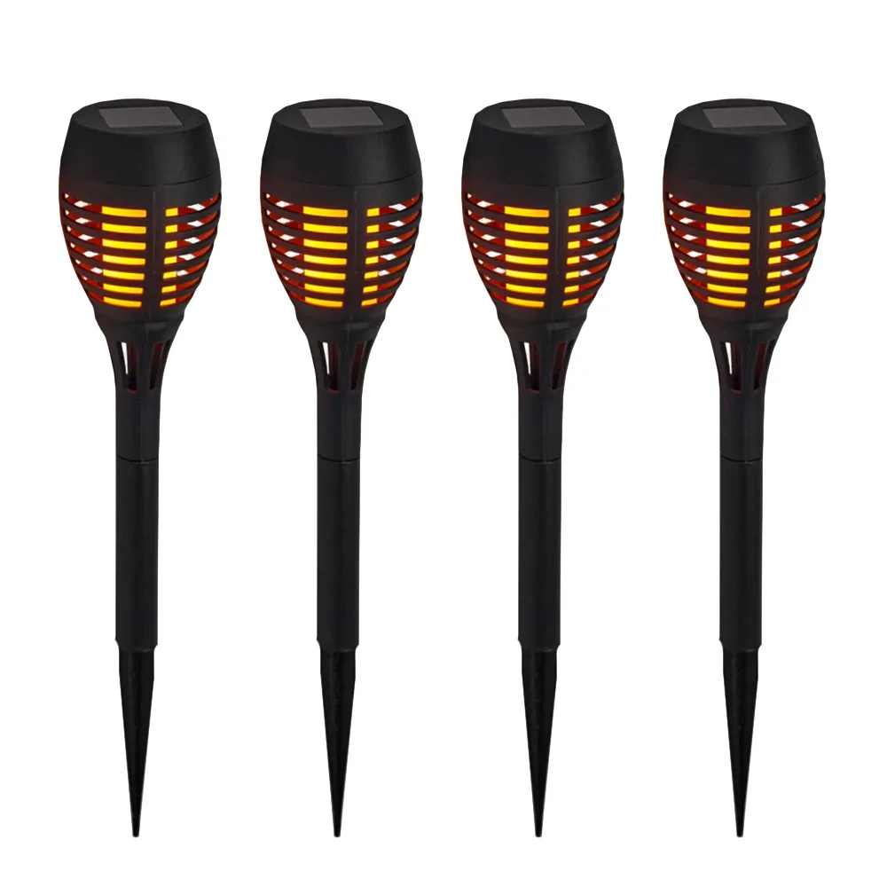 LED Solarfackel 4er Set 38 cm schwarz