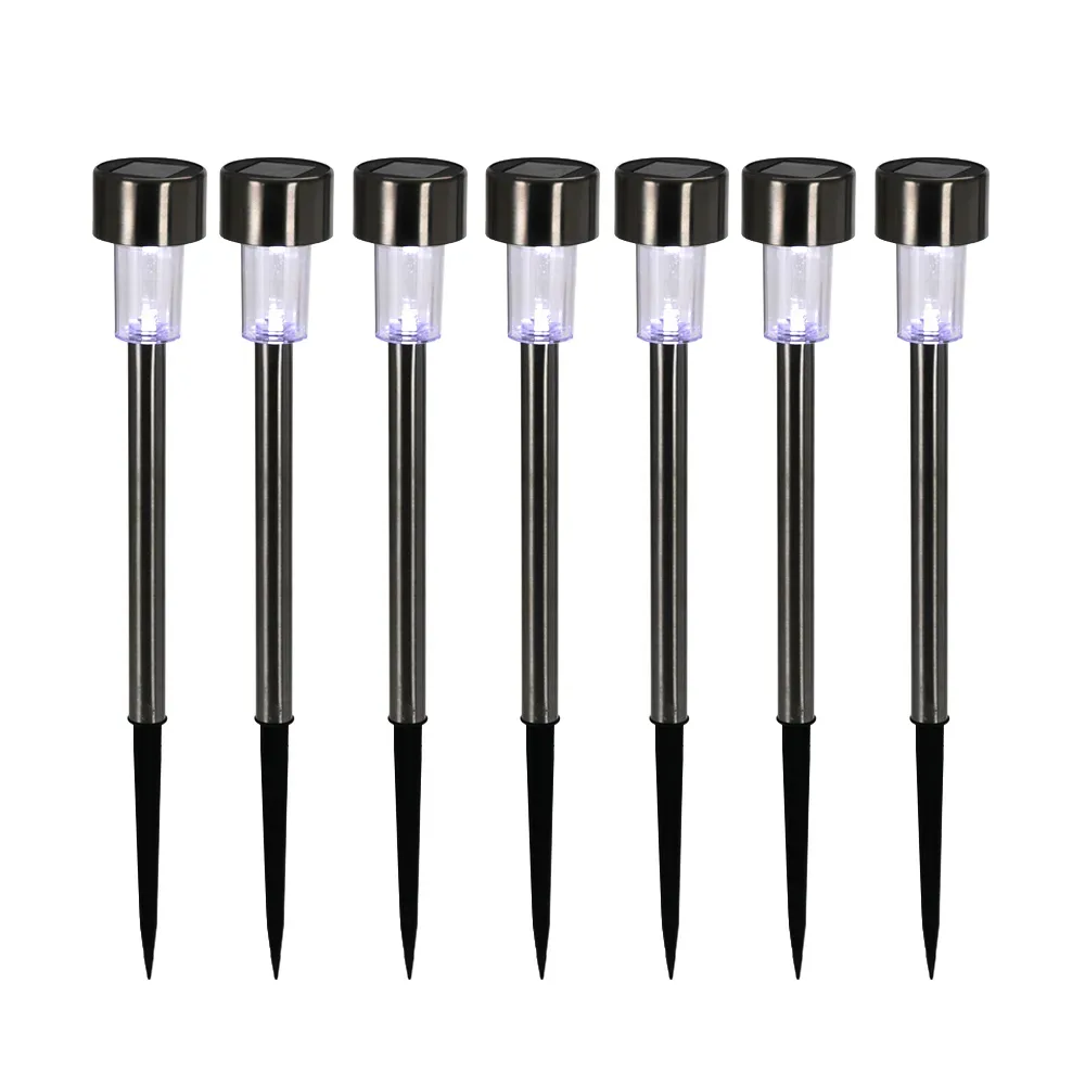 LED Solarlampe Edelstahl Set 7-teilig 37 cm