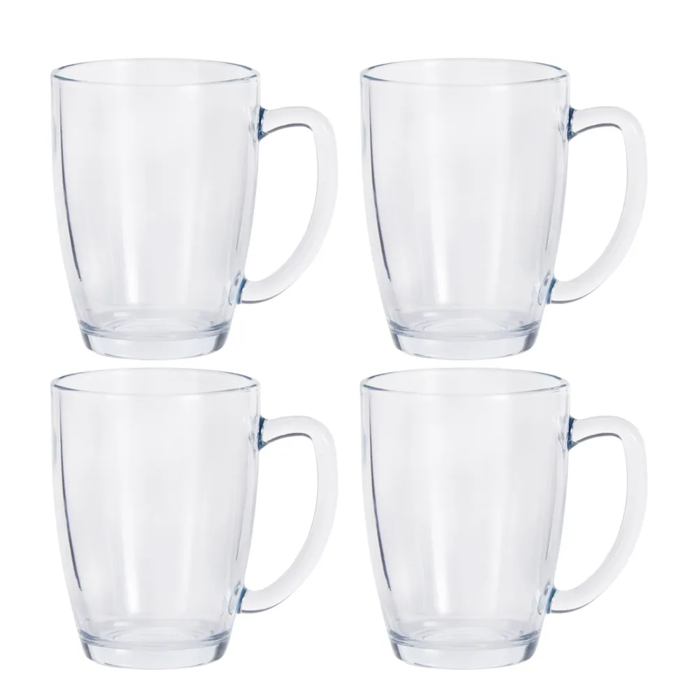 Kaffeeglas Teeglas mit Henkel 4er Set 400 ml
