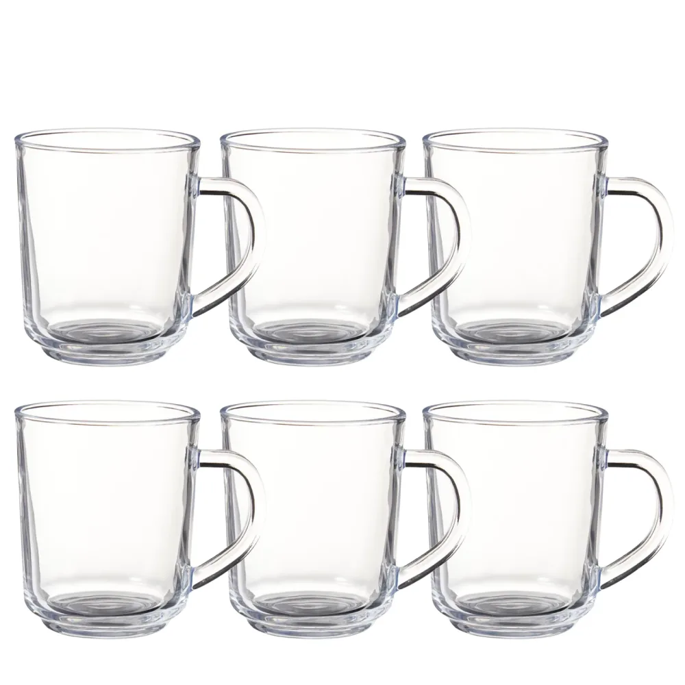 Kaffeeglas Teeglas mit Henkel 6er Set 220 ml