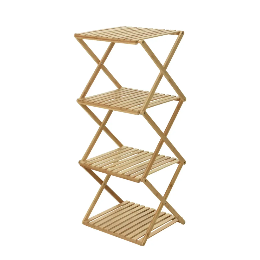 Regal Bambus faltbar 4 Ebenen 40 x 34 x 94 cm