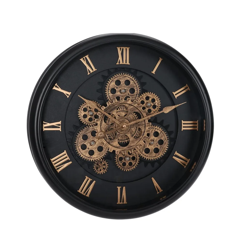 Wanduhr 40 cm schwarz/gold