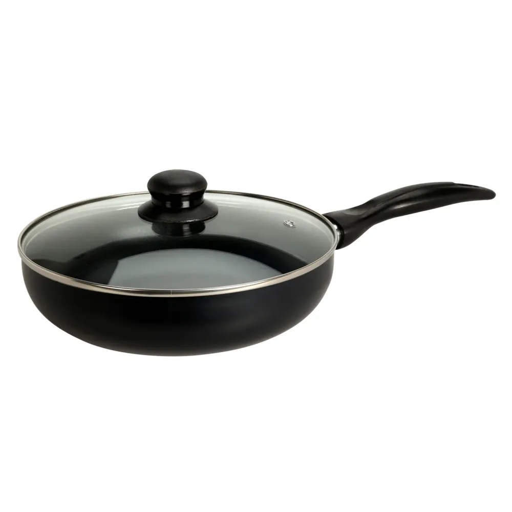 Bratpfanne Aluminium mit Glasdeckel 24 cm