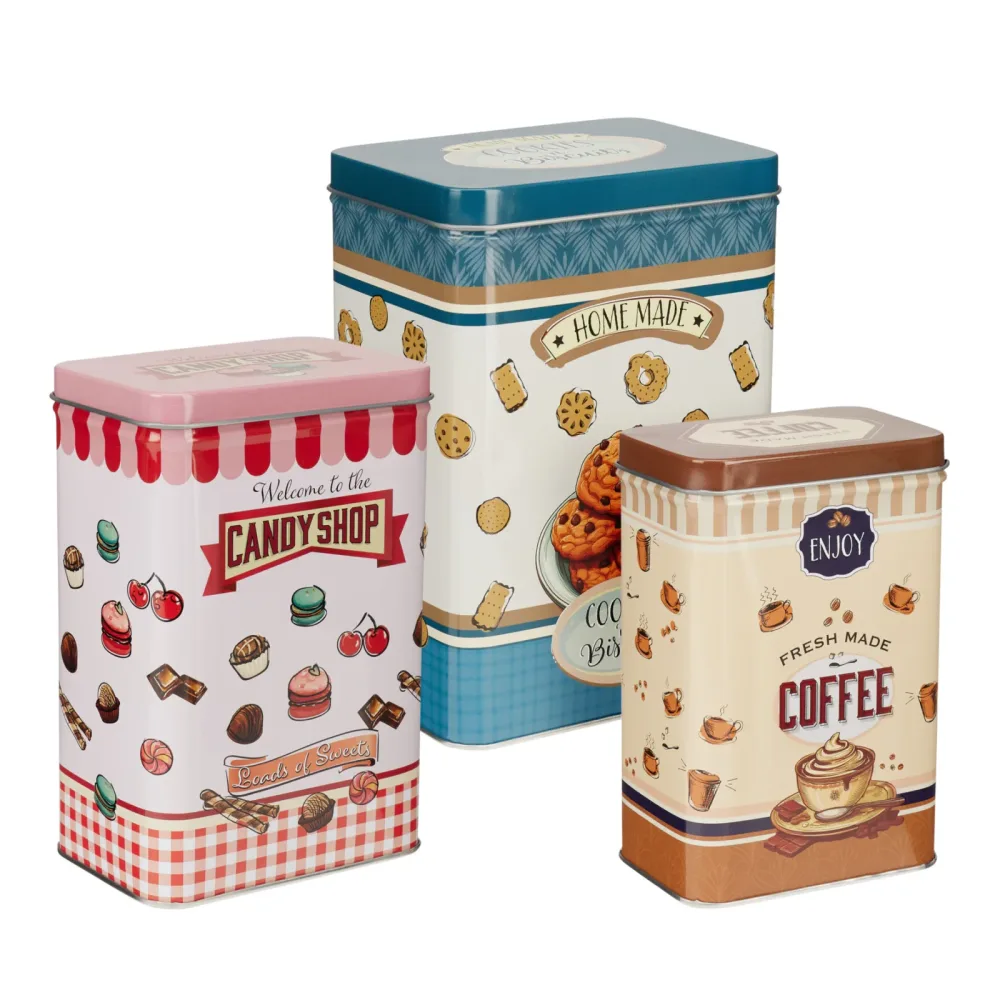 Vorratsdose Set Retro 3-teilig bunt