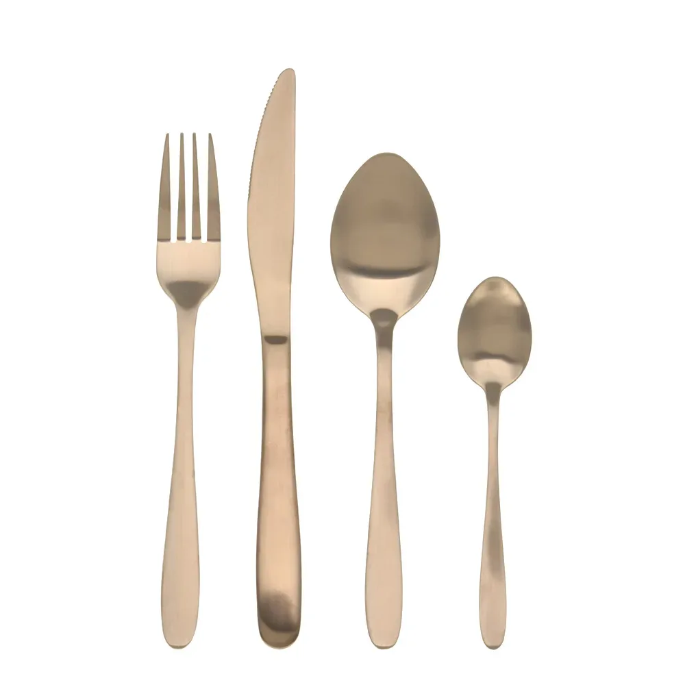 Besteck Set 16-teilig gold matt