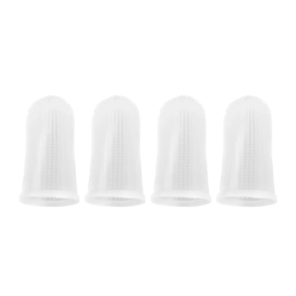 Haustier Fingerzahnbürste Silikon 5 cm 4er Set