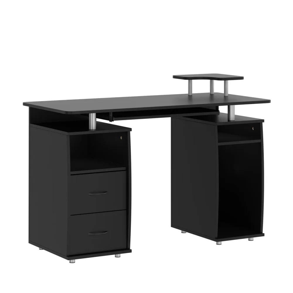Schreibtisch RIGIL mit Schubladen 120 x 55 x 89 cm schwarz