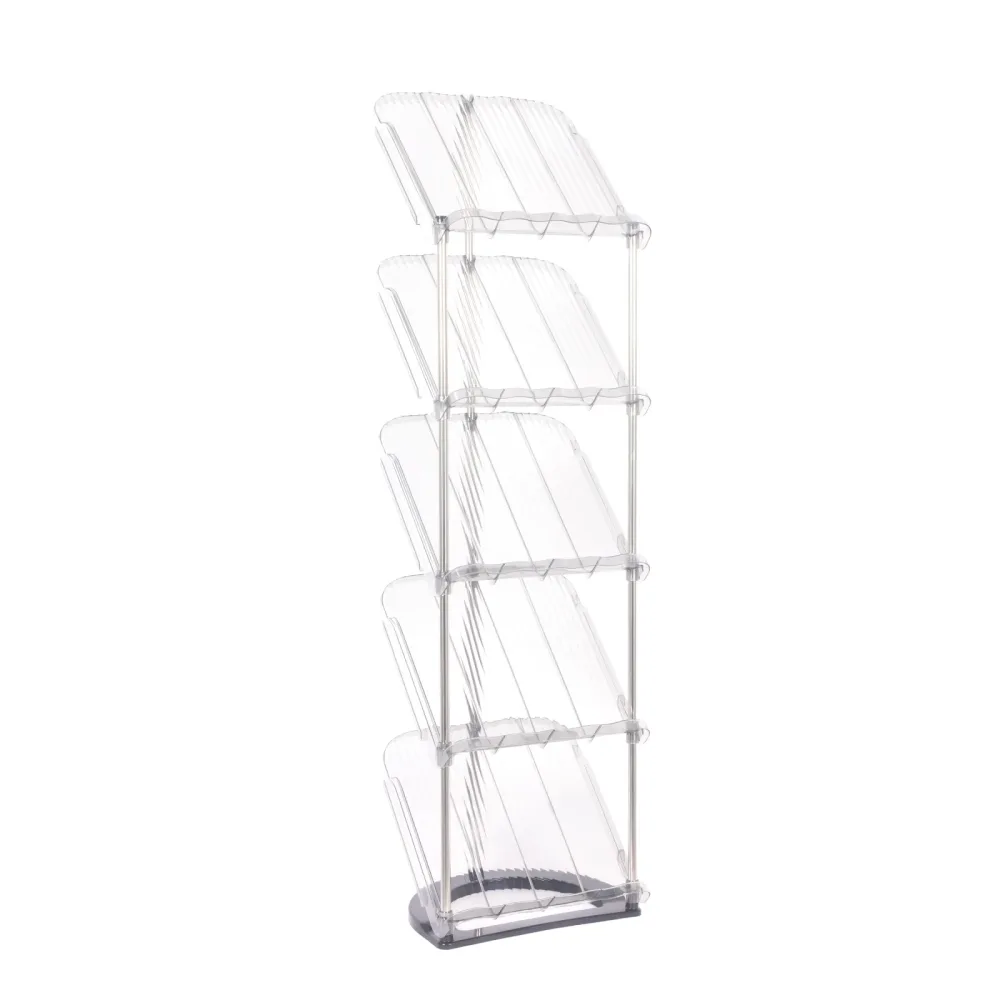 Schuhregal 5 Tablare 28 x 21 x 101 cm transparent/grau