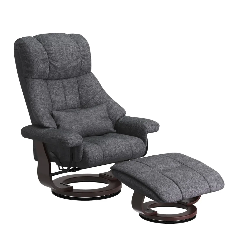Relaxsessel LESTER mit Hocker anthrazit