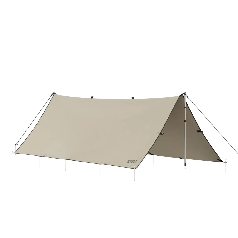 Zeltplane Tarp 300 x 400 cm wasserdicht beige