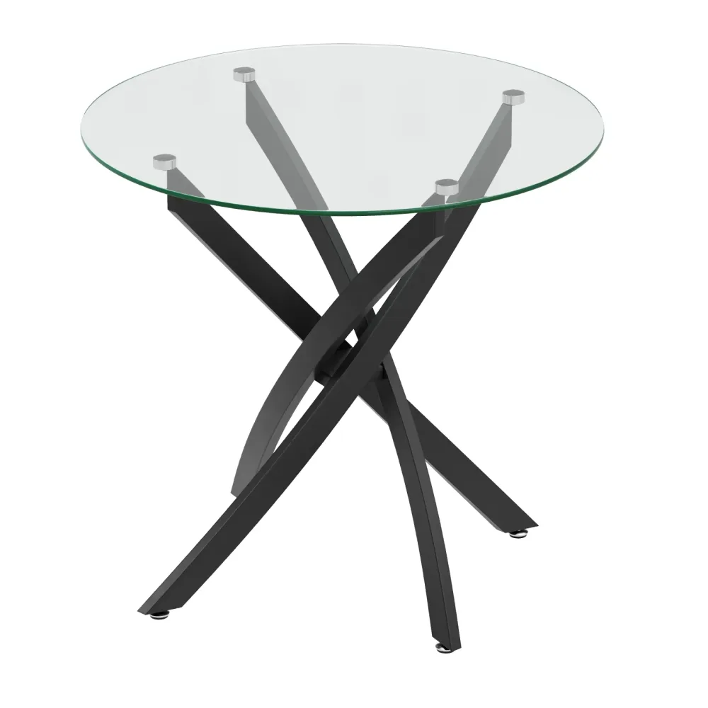 Esstisch Glas ELYSOR rund 80 cm schwarz