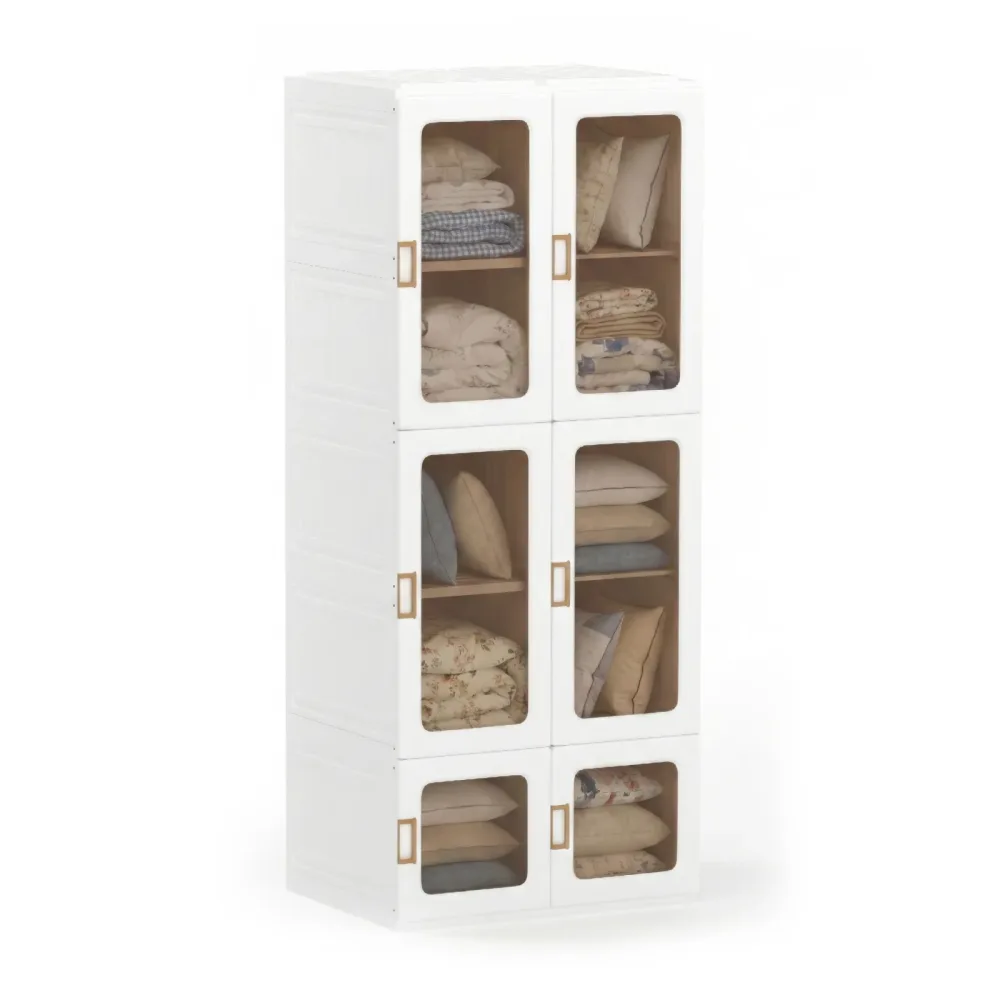 Kleiderschrank modular faltbar 69 x 168 cm weiss