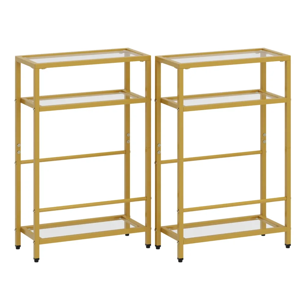 Nachttisch Metall SILVIA 40 x 62 cm 2er Set gold