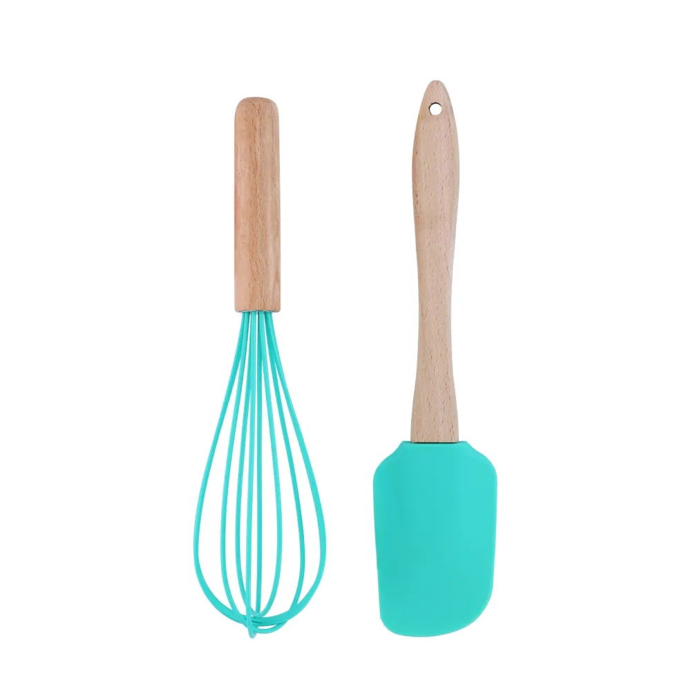 Backutensilien Set 2-teilig natur/mint