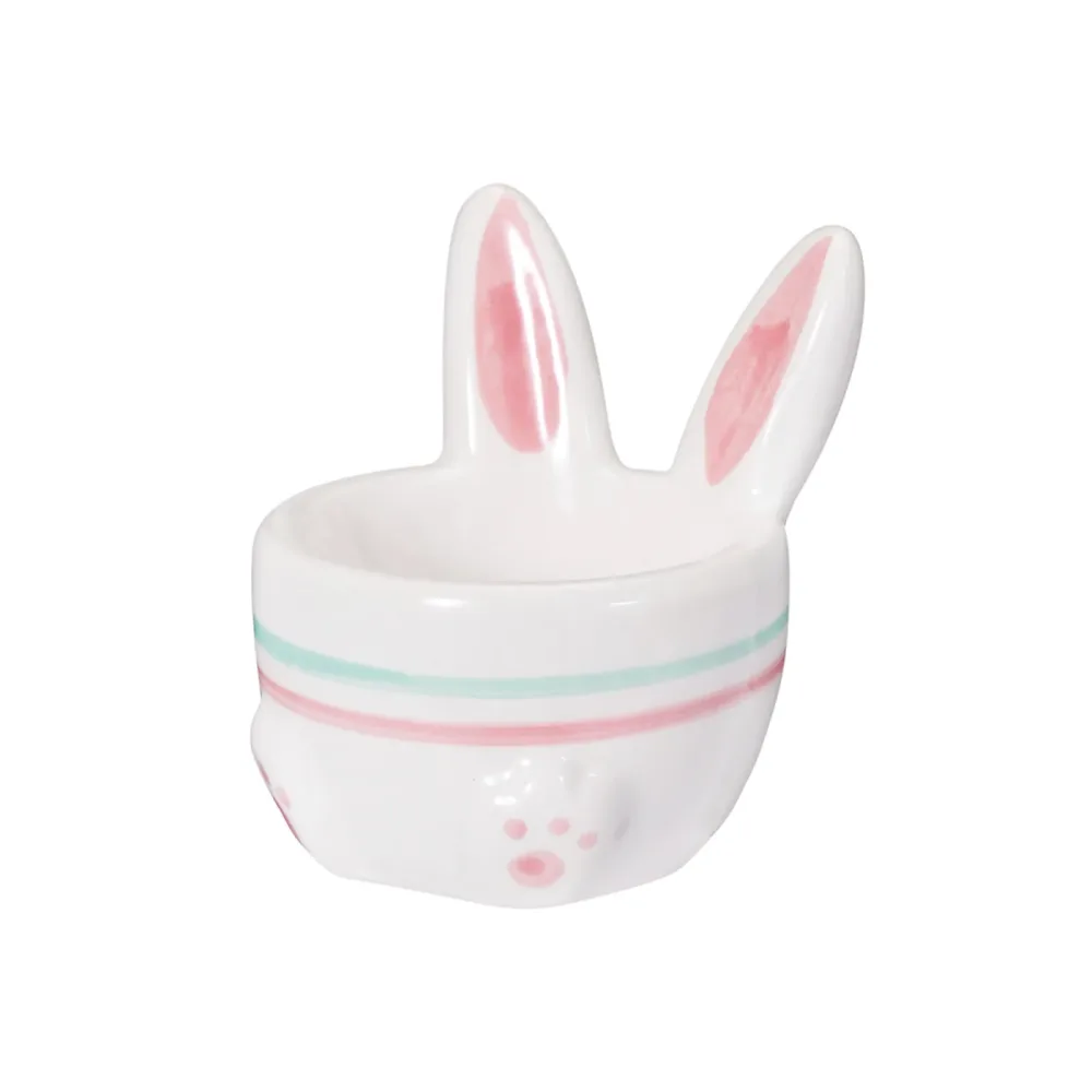 Eierbecher Ostern Keramik weiss/bunt