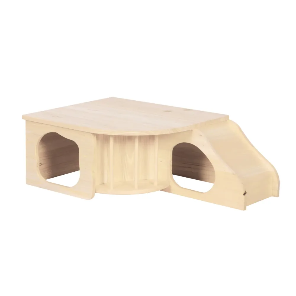 Kaninchen Meerschweinchen Haus Holz 60 x 37 x 20 cm natur