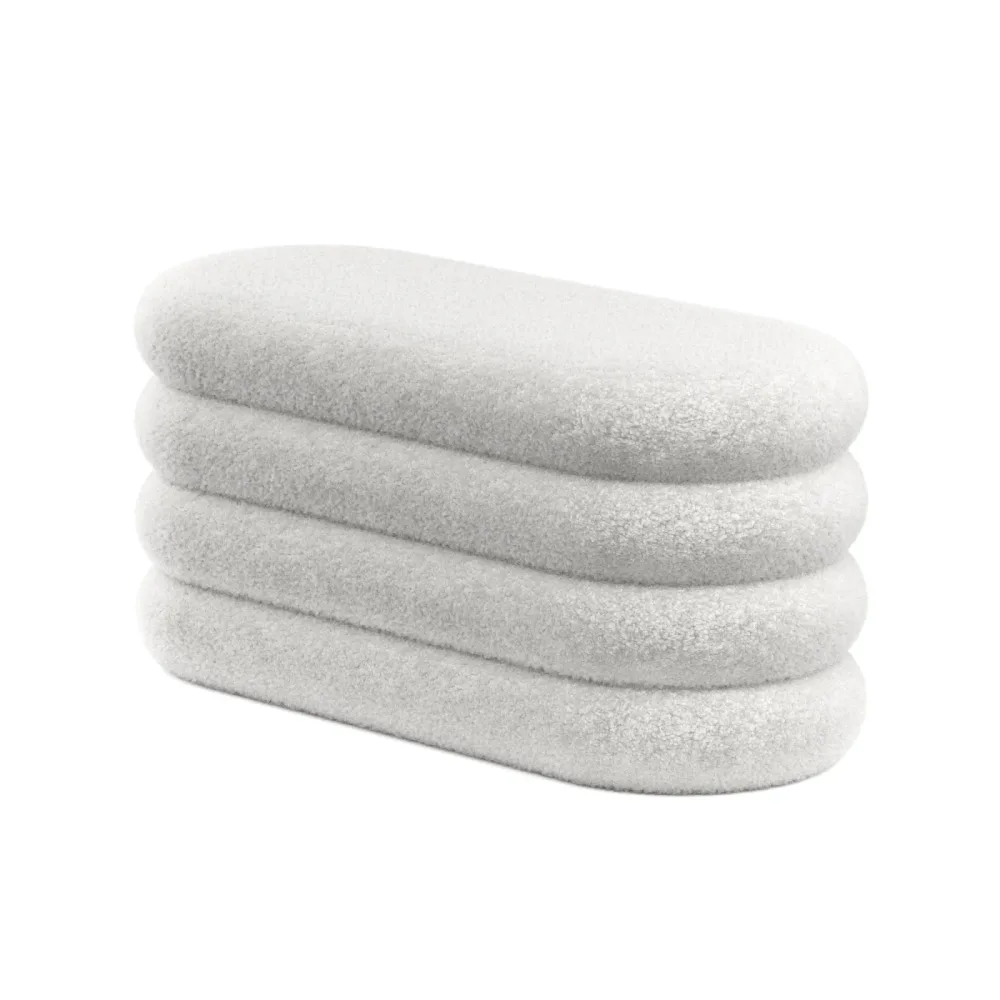 Sitzbank Teddy RISS mit Stauraum 100 x 42 x 42 cm weiss