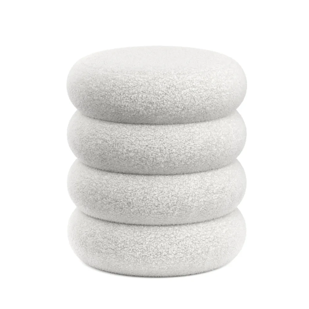 Sitzhocker Teddy JIM mit Stauraum 42 x 45 cm weiss